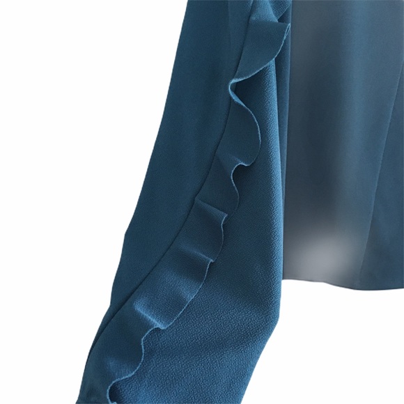 Bar III Ruffled Casual Long Sleeve Top Blouse - Picture 5 of 13